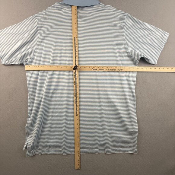 Peter Millar Polo Shirt Men's XXL Classic Fit Short Sleeve Golf Blue Stripe - Picture 4 of 10